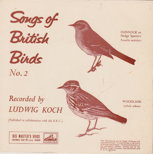 Ludwig Koch - Songs Of British Birds No. 2 (7", EP, Tur)