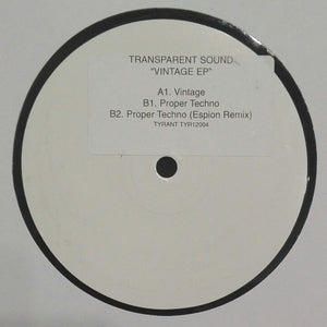 Transparent Sound - Vintage EP (12", EP, Promo, W/Lbl)