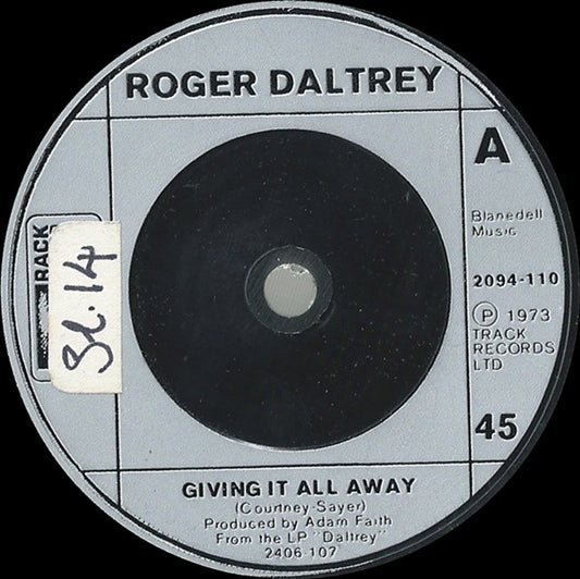 Roger Daltrey - Giving It All Away (7", Single, Sil)