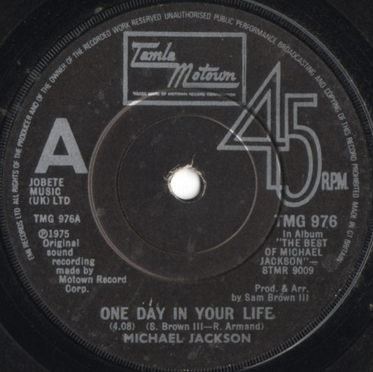 Michael Jackson - One Day In Your Life (7", Single, Sol)