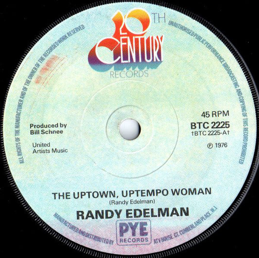 Randy Edelman - The Uptown, Uptempo Woman (7", Single, Sol)