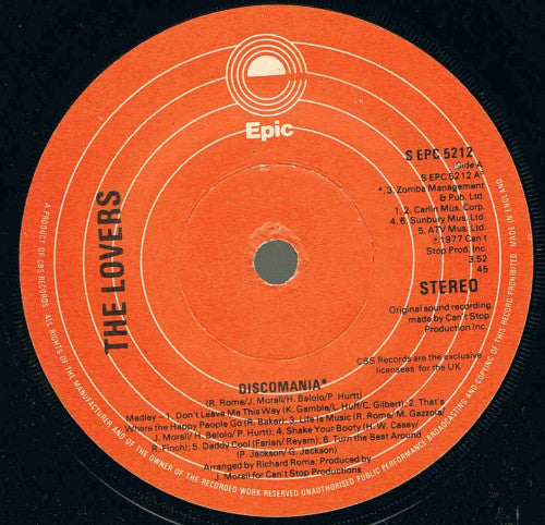 The Lovers (5) - Discomania (7", Single)