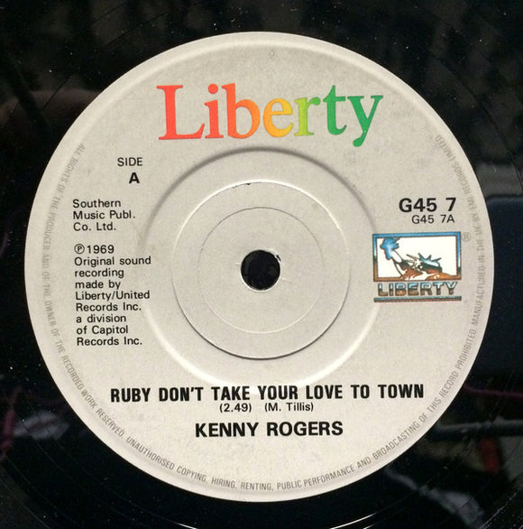 Kenny Rogers - Ruby Don't Take Your Love To Town / Lucille (7