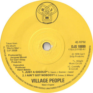 Village People - Just A Gigolo / I Ain't Got Nobody (7")