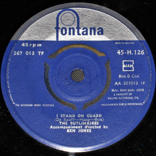 The Butlinaires - I Stand On Guard (7")