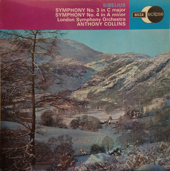 Sibelius*, London Symphony Orchestra*, Anthony Collins (2) - Symphony No. 3 In C Major / Symphony No. 4 In A Minor (LP, Red)