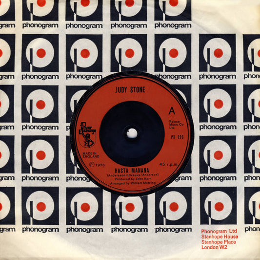 Judy Stone - Hasta Manana (7", Single, Red)