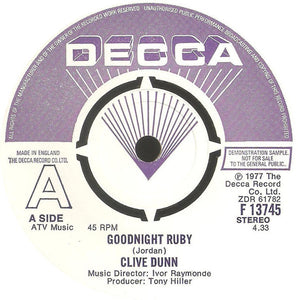 Clive Dunn - Goodnight Ruby (7", Promo)