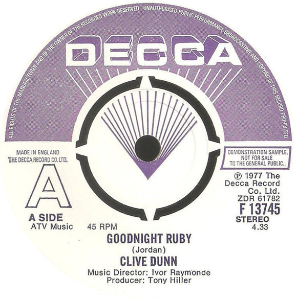 Clive Dunn - Goodnight Ruby (7
