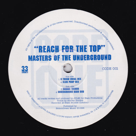 Masters Of The Underground - Reach For The Top (12")
