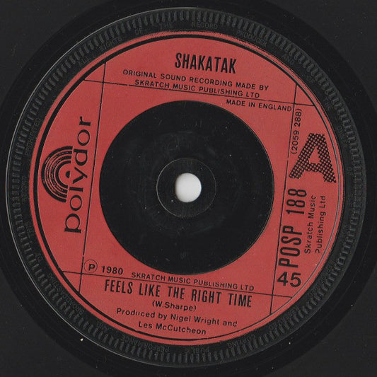 Shakatak - Feels Like The Right Time (7", Single, Red)