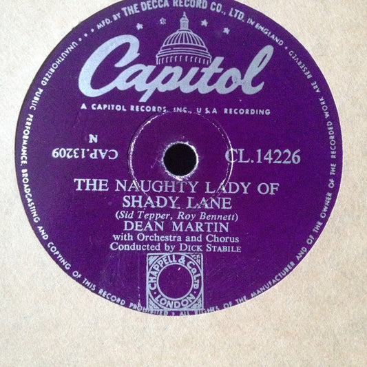 Dean Martin - Let Me Go, Lover / The Naughty Lady Of Shady Lane (Shellac, 10")