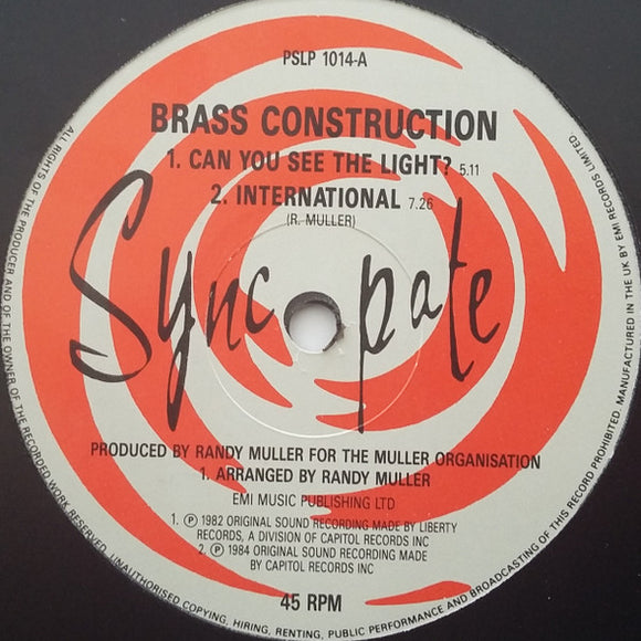 Brass Construction - Can You See The Light ? / International (12