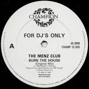 The Menz Club - Burn The House (12", Promo)