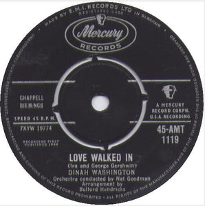 Dinah Washington - Love Walked In (7", Single)