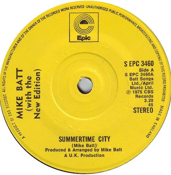 Mike Batt With The New Edition - Summertime City (7", Single, Sol)