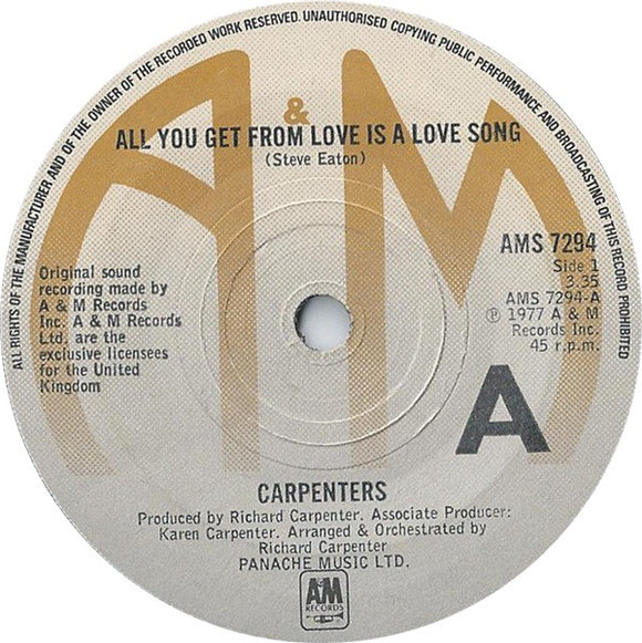 Carpenters - All You Get From Love Is A Love Song (7