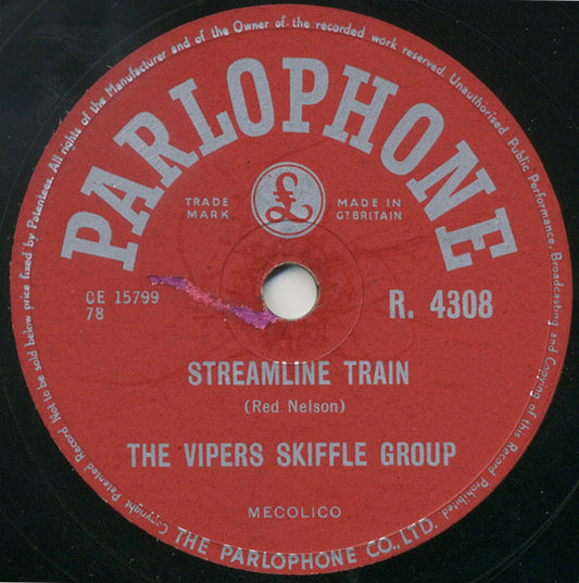 The Vipers Skiffle Group - Streamline Train / Railroad Steamboat (Shellac, 10")