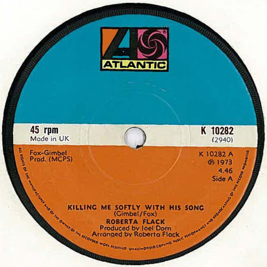 Roberta Flack - Killing Me Softly With His Song (7", Single, Sol)