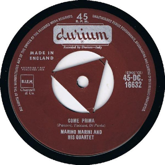 Marino Marini And His Quartet* - Come Prima / Volare (Nel Blu Dipinto Di Blu) (7", Single)