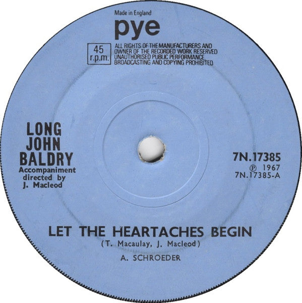 Long John Baldry - Let The Heartaches Begin (7", Single, Sol)