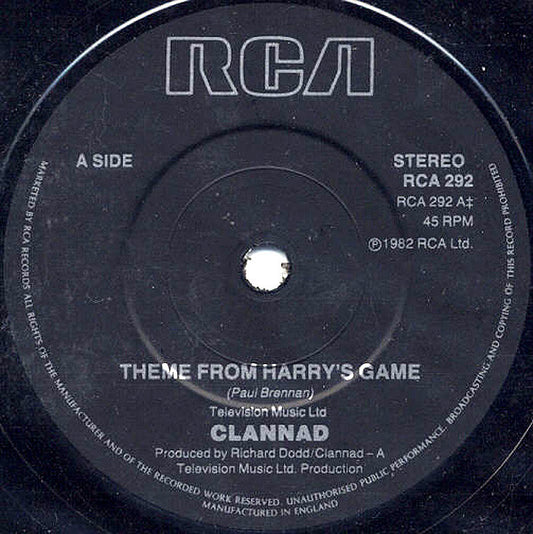 Clannad - Theme From Harry's Game (7", Single, Sol)