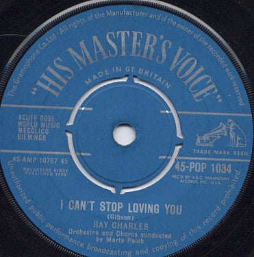 Ray Charles - I Can't Stop Loving You (7", Single)