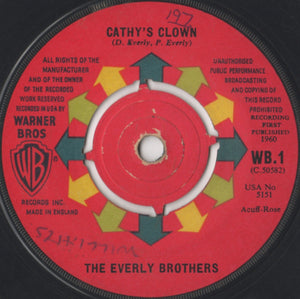 The Everly Brothers* - Cathy's Clown (7", Single)