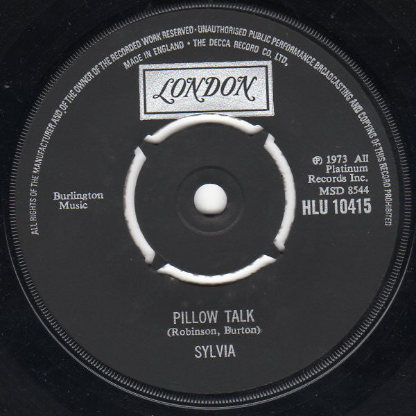 Sylvia* - Pillow Talk (7", Single)