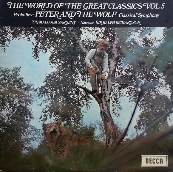 Prokofiev* / Sir Malcolm Sargent, Sir Ralph Richardson*, London Symphony Orchestra* - Peter And The Wolf (LP, Album)