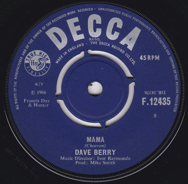 Dave Berry - Mama (7", Single, Mono)