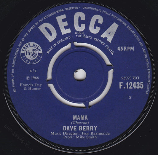 Dave Berry - Mama (7", Single, Mono)