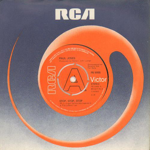 Paul Jones - Stop, Stop, Stop (7", Promo)
