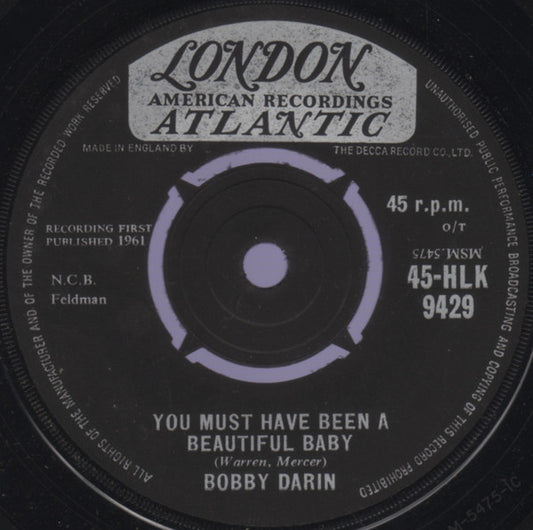 Bobby Darin - You Must Have Been A Beautiful Baby (7", Single, Lab)