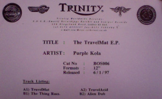 Purple Kola - Travel Mat (12", Promo, W/Lbl)
