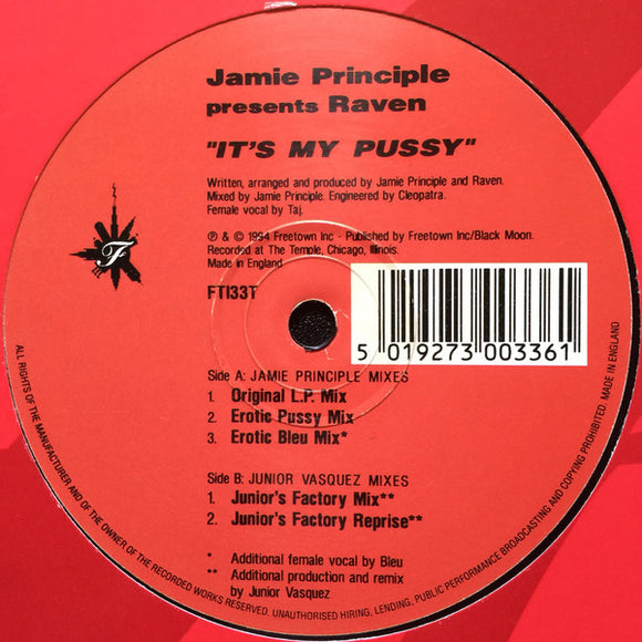 Jamie Principle Presents Raven - It's My Pussy (12