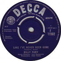 Billy Fury - Like I've Never Been Gone (7", Single)