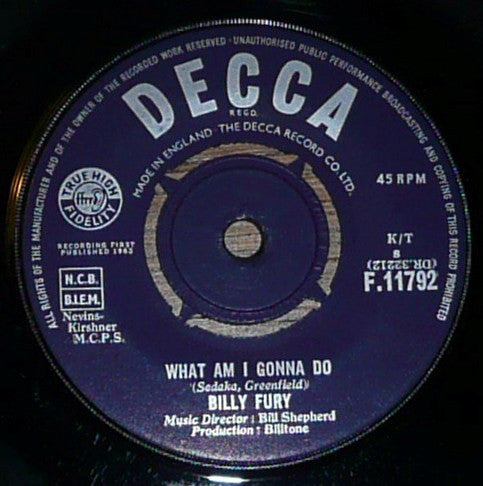 Billy Fury - What Am I Gonna Do (7")