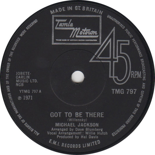 Michael Jackson - Got To Be There (7", Single, Sol)