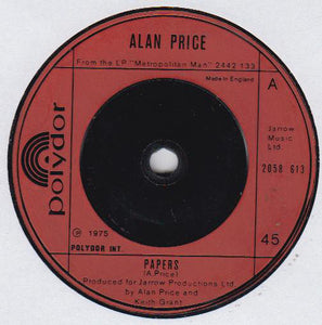 Alan Price - Papers (7")