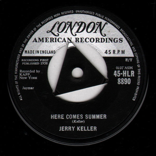 Jerry Keller - Here Comes Summer (7", Single, Tri)