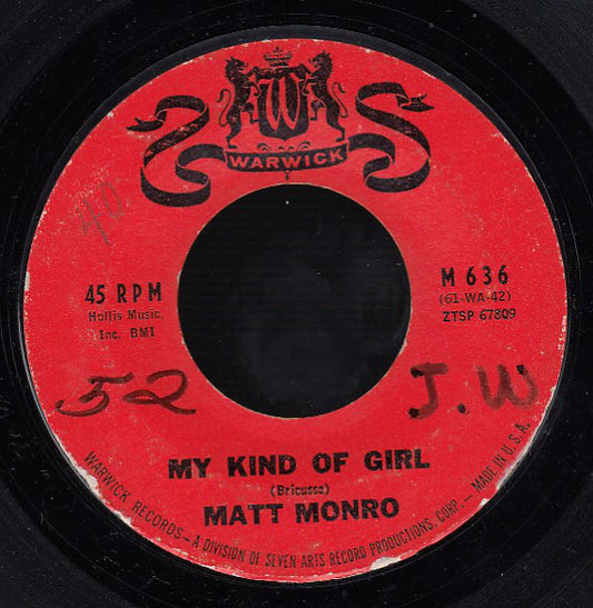 Matt Monro - My Kind Of Girl / This Time (7")