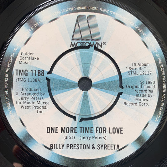 Billy Preston & Syreeta / Syreeta - One More Time For Love / Dance For Me Children (7")
