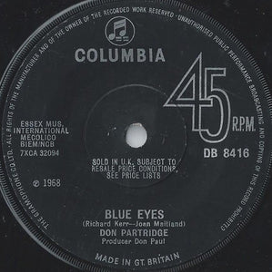 Don Partridge - Blue Eyes (7", Single, Sol)