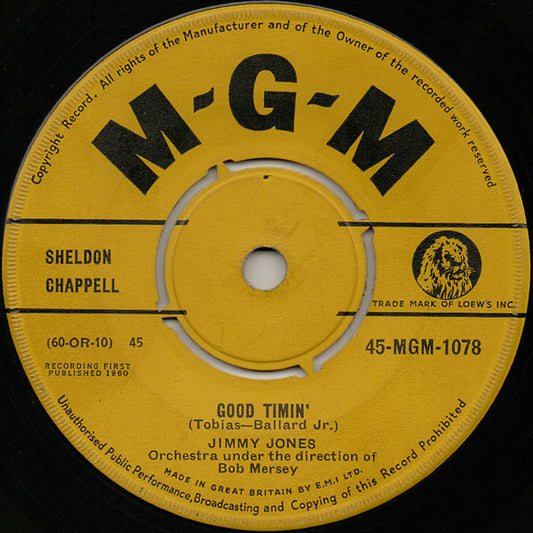 Jimmy Jones - Good Timin' (7", Single)