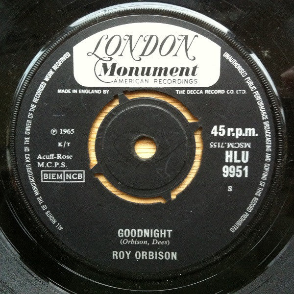 Roy Orbison - Goodnight (7", Single)
