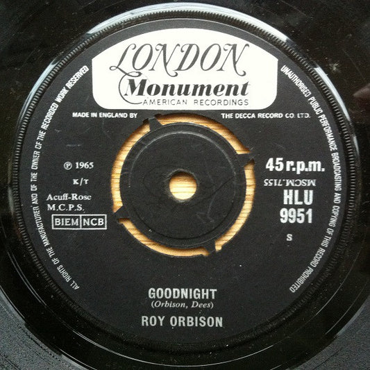 Roy Orbison - Goodnight (7", Single)