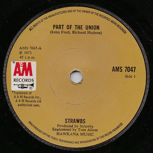 Strawbs - Part Of The Union  (7", Single, Sol)