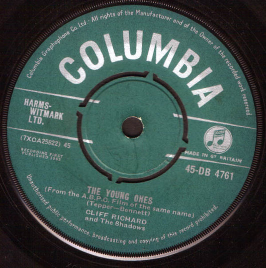 Cliff Richard And The Shadows* - The Young Ones (7", Single)