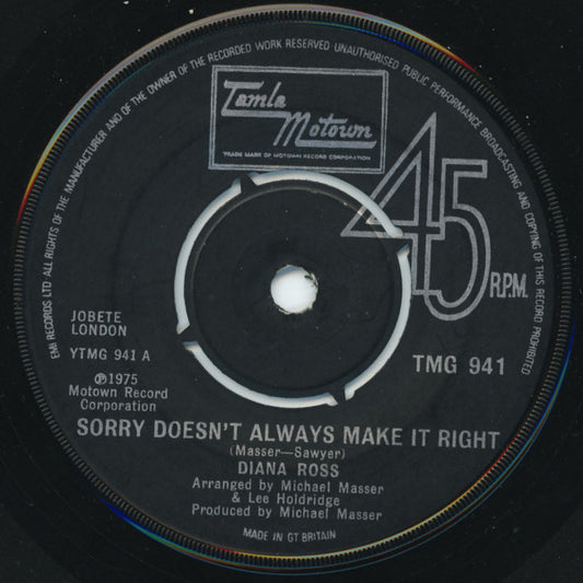 Diana Ross - Sorry Doesn't Always Make It Right (7", Single)